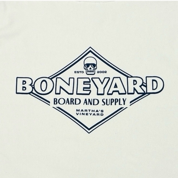 BONEYARD SURF CO. Cream Crewneck Sweatshirt Diamond Logo Sign - Picture 6 of 6